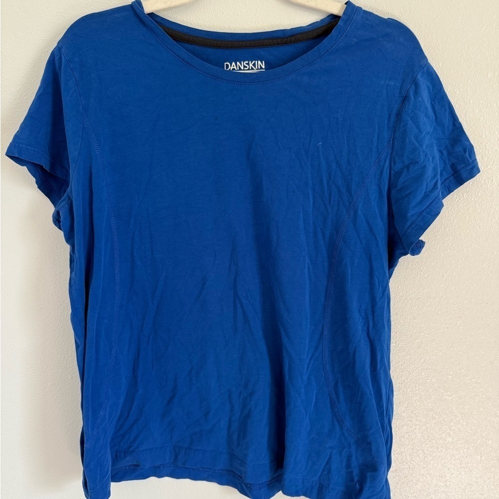 Danskin Women's Short Sleeve Tee in Vibrant Blue Size XXL